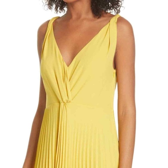 Vince Pleated Front Twist Midi Dress - Limonata NWT - Picture 6 of 13